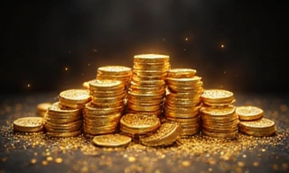 Stack of 5,000 virtual gold coins with glittering effects